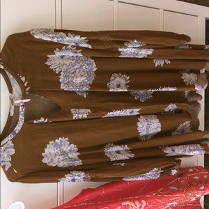 long sleeve printed free people tunic